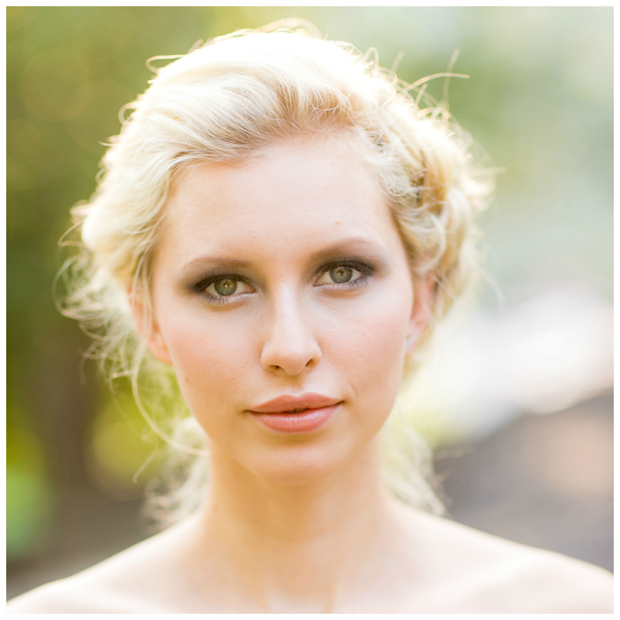 Blonde bride in Central Park