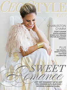 Ceci Johnson in romantic, soft makeup posing on the cover of her magazine